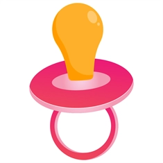 Baby Shower Pink Baby Pacifier Transparent Sticker